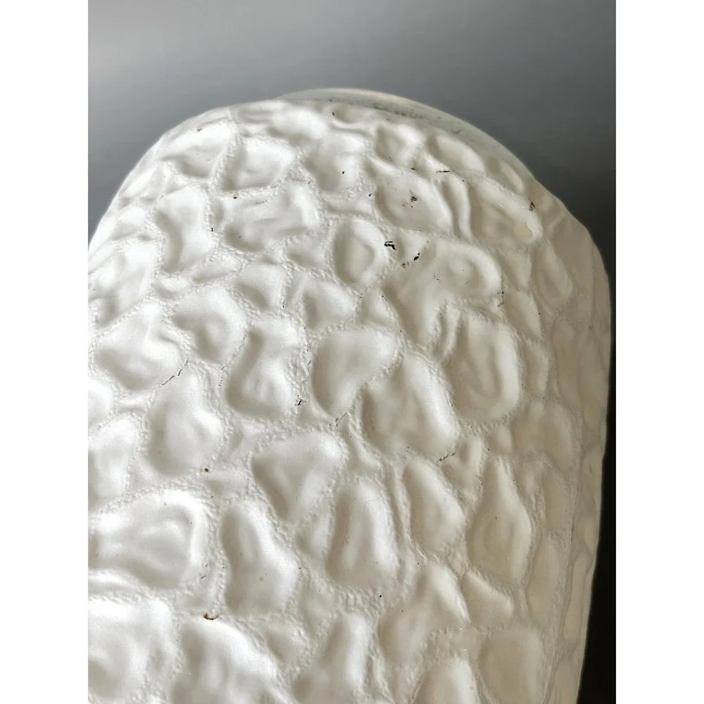 Vintage Mid Century Milk Glass Texture Lamp Shade Globe White Replacement Oblong